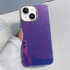 For iPhone 15 Electroplated Frame IMD Glitter Powder Phone Case(Blue) - 1
