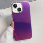 For iPhone 14 Plus Electroplated Frame IMD Glitter Powder Phone Case(Purple) - 1