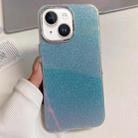 For iPhone 14 Electroplated Frame IMD Glitter Powder Phone Case(Silver Blue) - 1