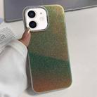 For iPhone 12 Electroplated Frame IMD Glitter Powder Phone Case(Green) - 1