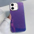 For iPhone 12 Electroplated Frame IMD Glitter Powder Phone Case(Blue) - 1