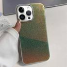 For iPhone 12 Pro Max Electroplated Frame IMD Glitter Powder Phone Case(Green) - 1
