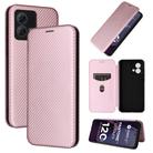 For Motorola Moto G84 5G Carbon Fiber Texture Flip Leather Phone Case(Pink) - 1