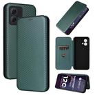 For Motorola Moto G84 5G Carbon Fiber Texture Flip Leather Phone Case(Green) - 1