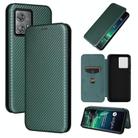 For Motorola Edge 40 Neo Carbon Fiber Texture Flip Leather Phone Case(Green) - 1