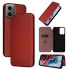 For Motorola Moto G34 5G Carbon Fiber Texture Flip Leather Phone Case(Brown) - 1