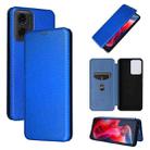 For Motorola Moto G04 / G24 Carbon Fiber Texture Flip Leather Phone Case(Blue) - 1