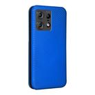 For Motorola Edge 50 Pro Carbon Fiber Texture Flip Leather Phone Case(Blue) - 3