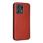 For Motorola Edge 50 Pro Carbon Fiber Texture Flip Leather Phone Case(Brown) - 3