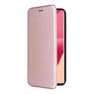 For Motorola Edge 50 Fusion Carbon Fiber Texture Flip Leather Phone Case(Pink) - 2