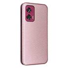 For Motorola Edge 50 Fusion Carbon Fiber Texture Flip Leather Phone Case(Pink) - 3