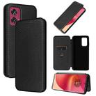 For Motorola Edge 50 Fusion Carbon Fiber Texture Flip Leather Phone Case(Black) - 1