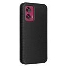 For Motorola Edge 50 Fusion Carbon Fiber Texture Flip Leather Phone Case(Black) - 3