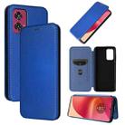 For Motorola Edge 50 Fusion Carbon Fiber Texture Flip Leather Phone Case(Blue) - 1