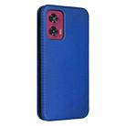 For Motorola Edge 50 Fusion Carbon Fiber Texture Flip Leather Phone Case(Blue) - 3