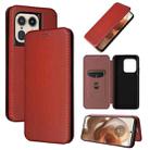 For Motorola Edge 50 Ultra Carbon Fiber Texture Flip Leather Phone Case(Brown) - 1