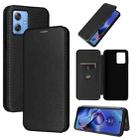 For Motorola Moto G54 5G / G64 / G64y Carbon Fiber Texture Flip Leather Phone Case(Black) - 1