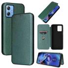 For Motorola Moto G54 5G / G64 / G64y Carbon Fiber Texture Flip Leather Phone Case(Green) - 1