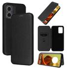 For Motorola Moto G85 Carbon Fiber Texture Flip Leather Phone Case(Black) - 1