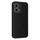 For Motorola Moto G85 Carbon Fiber Texture Flip Leather Phone Case(Black) - 3