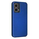 For Motorola Moto G85 Carbon Fiber Texture Flip Leather Phone Case(Blue) - 3