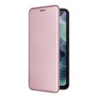 For Motorola Moto G35 Carbon Fiber Texture Flip Leather Phone Case(Pink) - 2