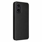 For Motorola Moto G35 Carbon Fiber Texture Flip Leather Phone Case(Black) - 3