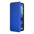 For Motorola Moto G35 Carbon Fiber Texture Flip Leather Phone Case(Blue) - 2