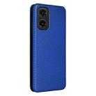 For Motorola Moto G35 Carbon Fiber Texture Flip Leather Phone Case(Blue) - 3