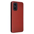 For Motorola Moto G35 Carbon Fiber Texture Flip Leather Phone Case(Brown) - 3