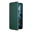 For Motorola Moto G05 / E15 Carbon Fiber Texture Flip Leather Phone Case(Green) - 2