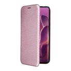For Motorola Edge 60 Pro Carbon Fiber Texture Flip Leather Phone Case(Pink) - 2