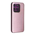 For Motorola Edge 60 Pro Carbon Fiber Texture Flip Leather Phone Case(Pink) - 3