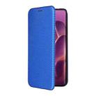 For Motorola Edge 60 Pro Carbon Fiber Texture Flip Leather Phone Case(Blue) - 2