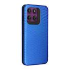 For Motorola Edge 60 Pro Carbon Fiber Texture Flip Leather Phone Case(Blue) - 3