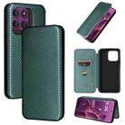 For Motorola Edge 60 Pro Carbon Fiber Texture Flip Leather Phone Case(Green) - 1