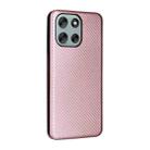 For Motorola Moto G56 / G66j / G66y 5G Carbon Fiber Texture Flip Leather Phone Case(Pink) - 3