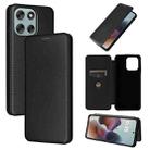 For Motorola Moto G56 / G66j / G66y 5G Carbon Fiber Texture Flip Leather Phone Case(Black) - 1