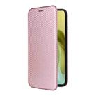 For Motorola Moto G86 5G Carbon Fiber Texture Flip Leather Phone Case(Pink) - 2