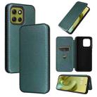 For Motorola Moto G86 5G Carbon Fiber Texture Flip Leather Phone Case(Green) - 1