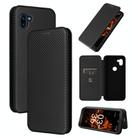 For Orbic Fun+ 4G Carbon Fiber Texture Flip Leather Phone Case(Black) - 1