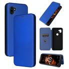 For Orbic Fun+ 4G Carbon Fiber Texture Flip Leather Phone Case(Blue) - 1