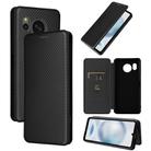 For Sharp Aquos Sense8 Carbon Fiber Texture Flip Leather Phone Case(Black) - 1