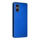 For Sony Xperia 10 VI 2024 Carbon Fiber Texture Flip Leather Phone Case(Blue) - 3