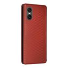 For Sony Xperia 10 VI 2024 Carbon Fiber Texture Flip Leather Phone Case(Brown) - 3