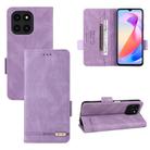 For Honor X6a 4G Magnetic Clasp Flip Leather Phone Case(Purple) - 1