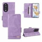 For Honor 90 Magnetic Clasp Flip Leather Phone Case(Purple) - 1