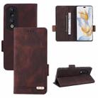 For Honor 90 Pro Magnetic Clasp Flip Leather Phone Case(Brown) - 1