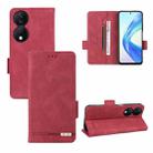 For Honor X7b Magnetic Clasp Flip Leather Phone Case(Red) - 1