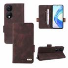 For Honor X7b Magnetic Clasp Flip Leather Phone Case(Brown) - 1